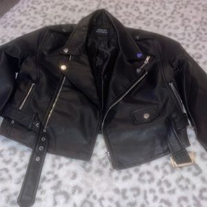 cropped leather jacket
